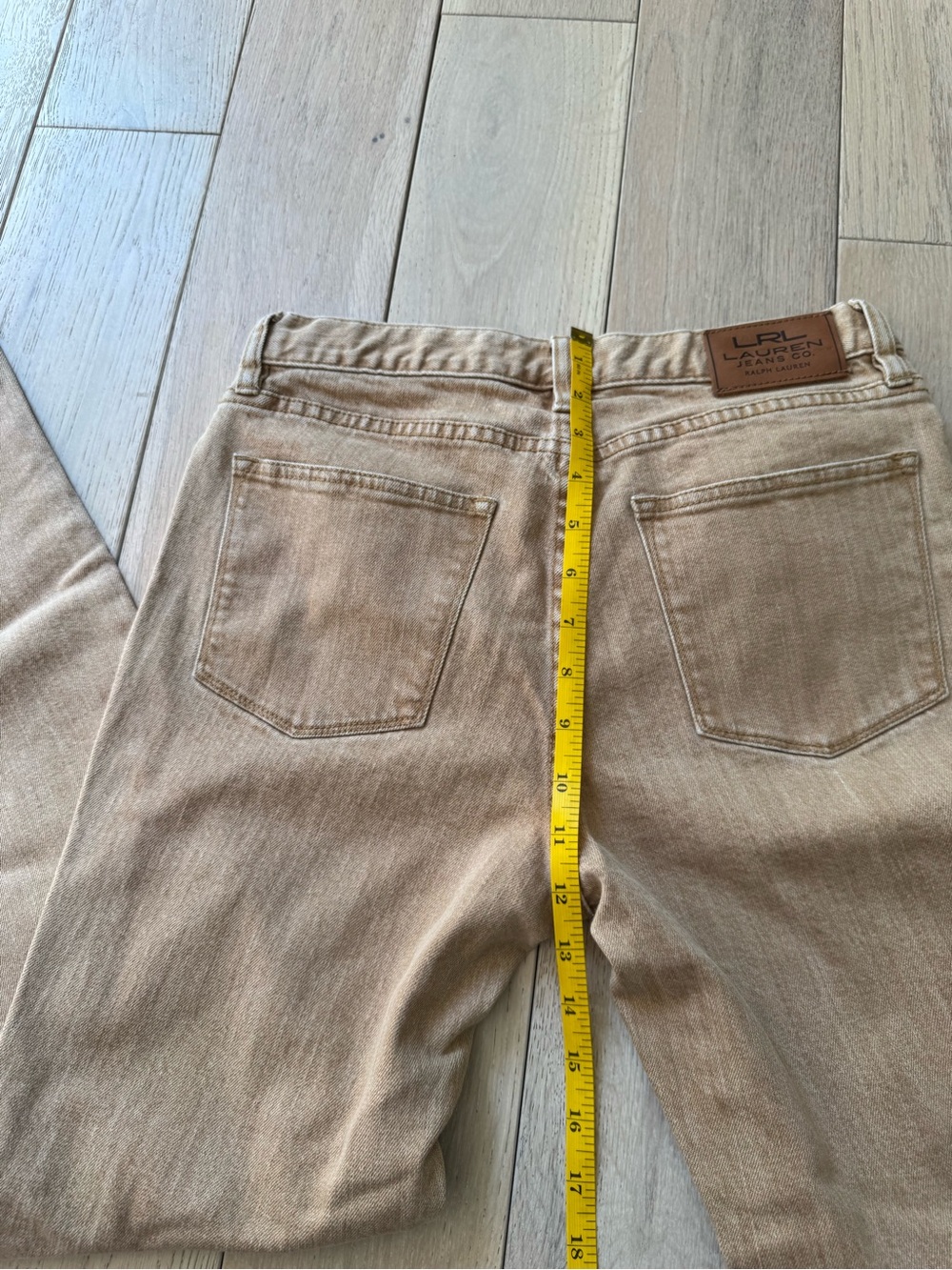 Women’s Tan Embroidered Jeans - Stylish Casual Fit - Picture 9 of 10